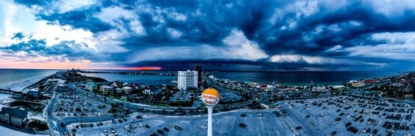 Panoramic Beach Ball Storm