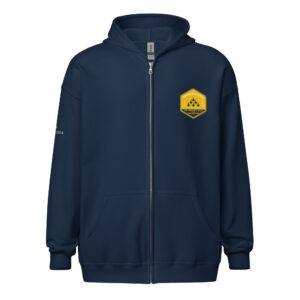 Blue and Gold Unisex Zip hoodie